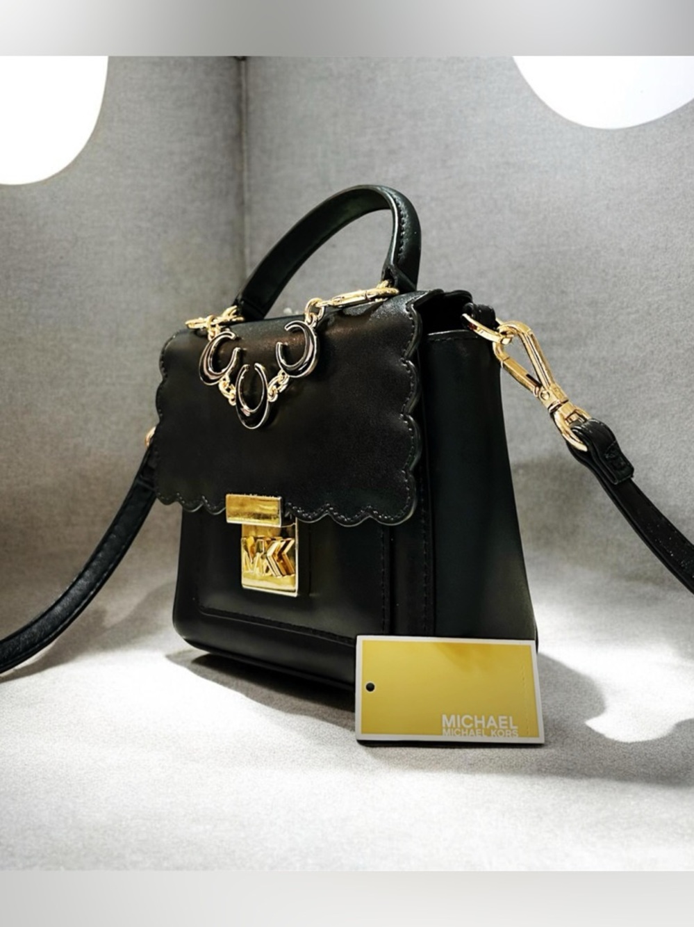 Rare Y2K Michael Kors small crossbody bag Black Leather Satchel - Picture 8 of 17